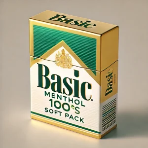 Basic Menthol 100's Gold Box of 10 Packs Soft