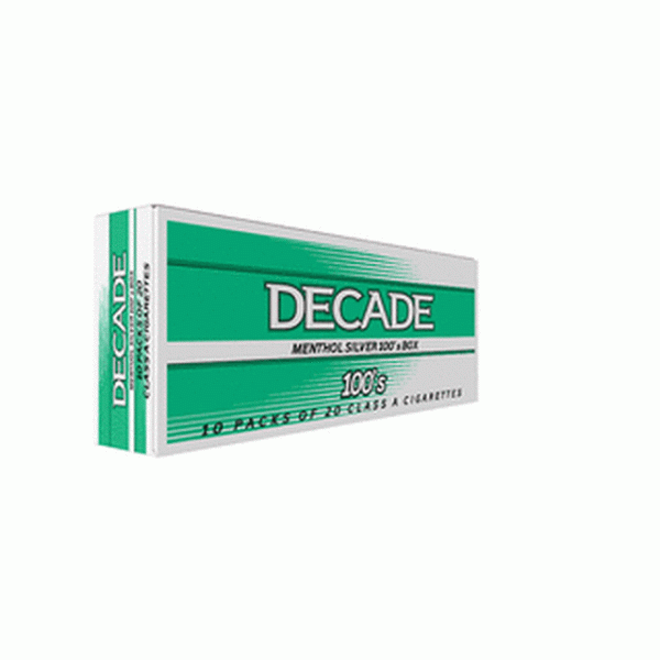 Decade Menthol Silver 100's Box of 10 packs