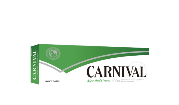 Carnival, Menthol Green 100's Soft box of 10 packs