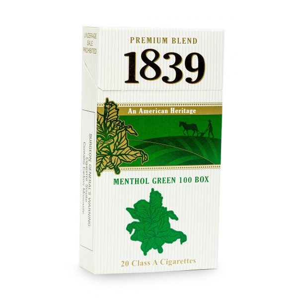 1839 Menthol Green 100 Box of 10 packs