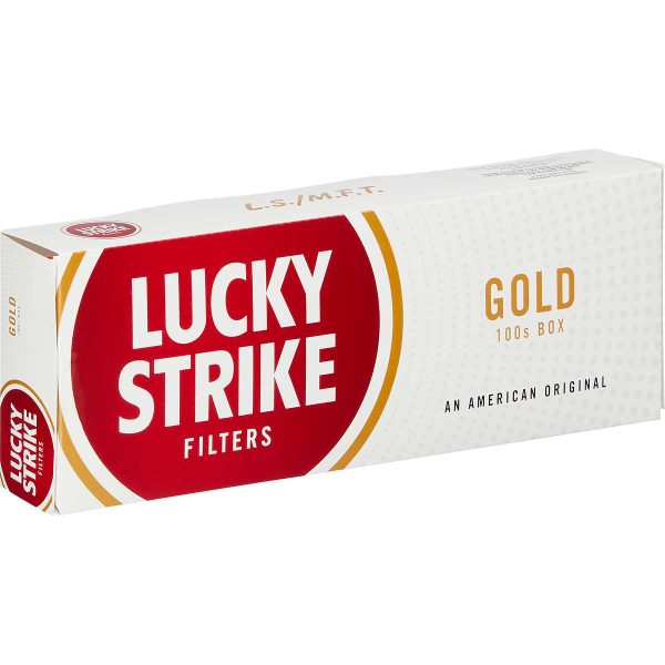 Lucky Strike Gold Filters 100's Box of 10 Packs