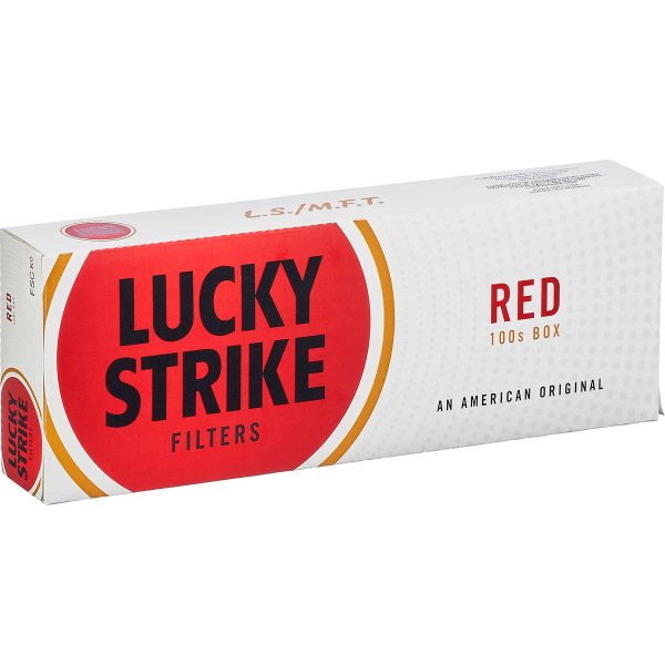 Lucky Strike Red Filters 100's Box of 10 Packs