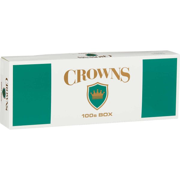 Crowns Menthol Dark Green 100s Box of 10 packs